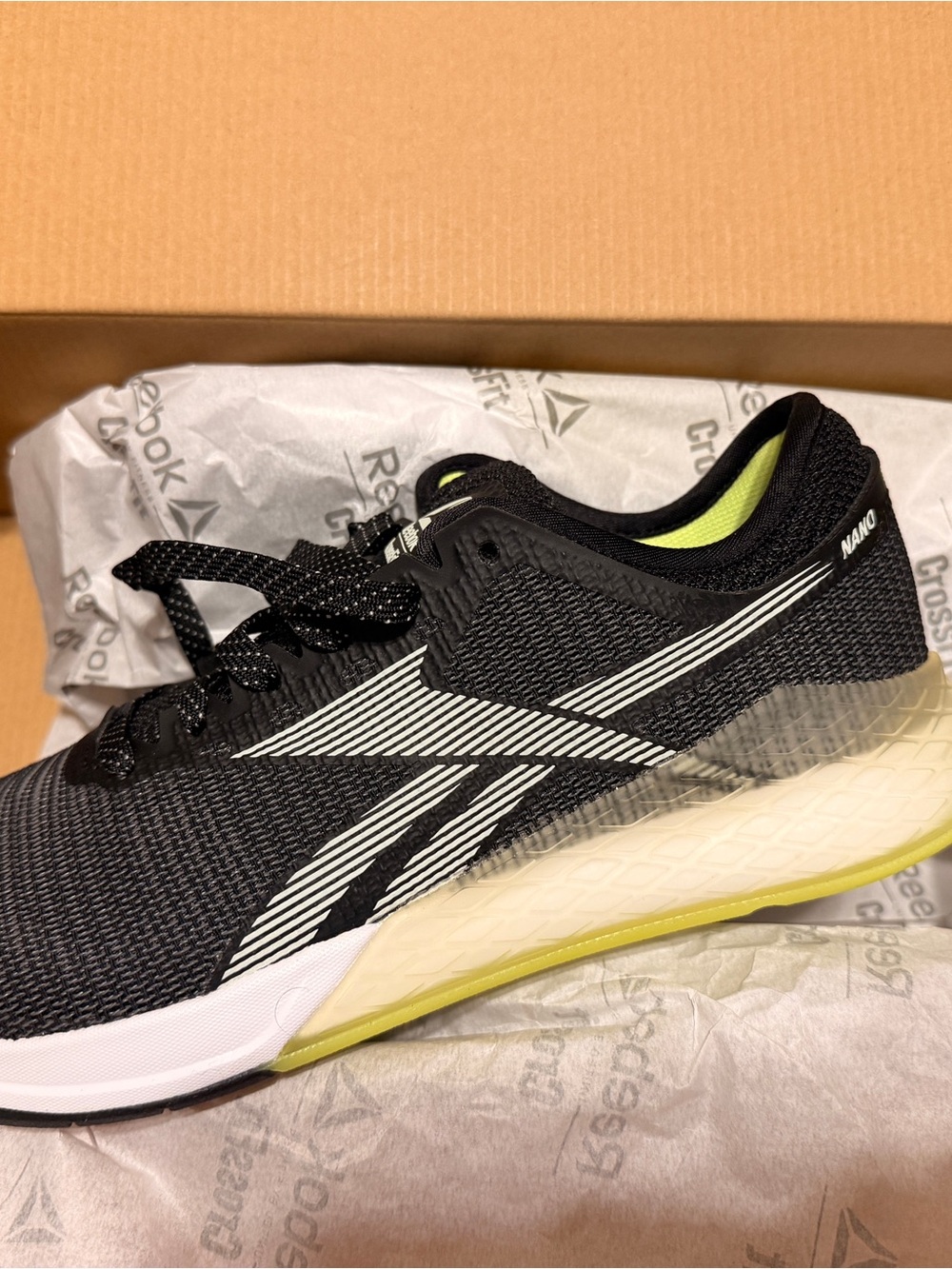 Reebok CrossFit Nano 9 Men's Black Athletic Shoe with Lime Accents